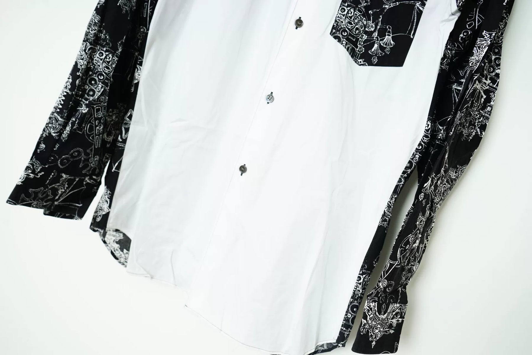 Comme des Garçons Black White Spliced Shirt