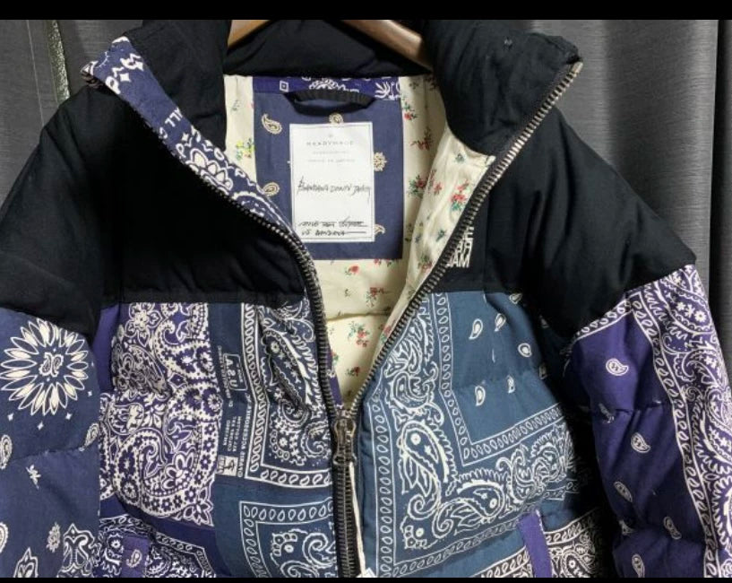 classic paisley down jacket with tags