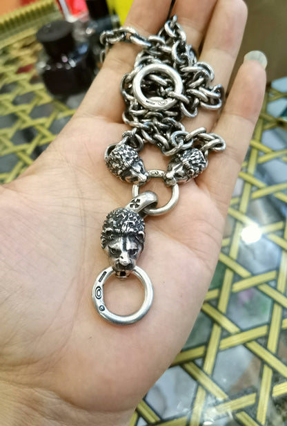 Gaboratory Silver Lion Head Necklace