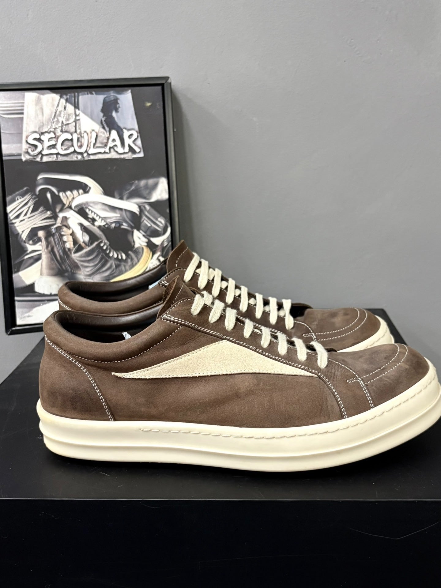 Rick Owens 23FW Low-Top Leather Sneakers