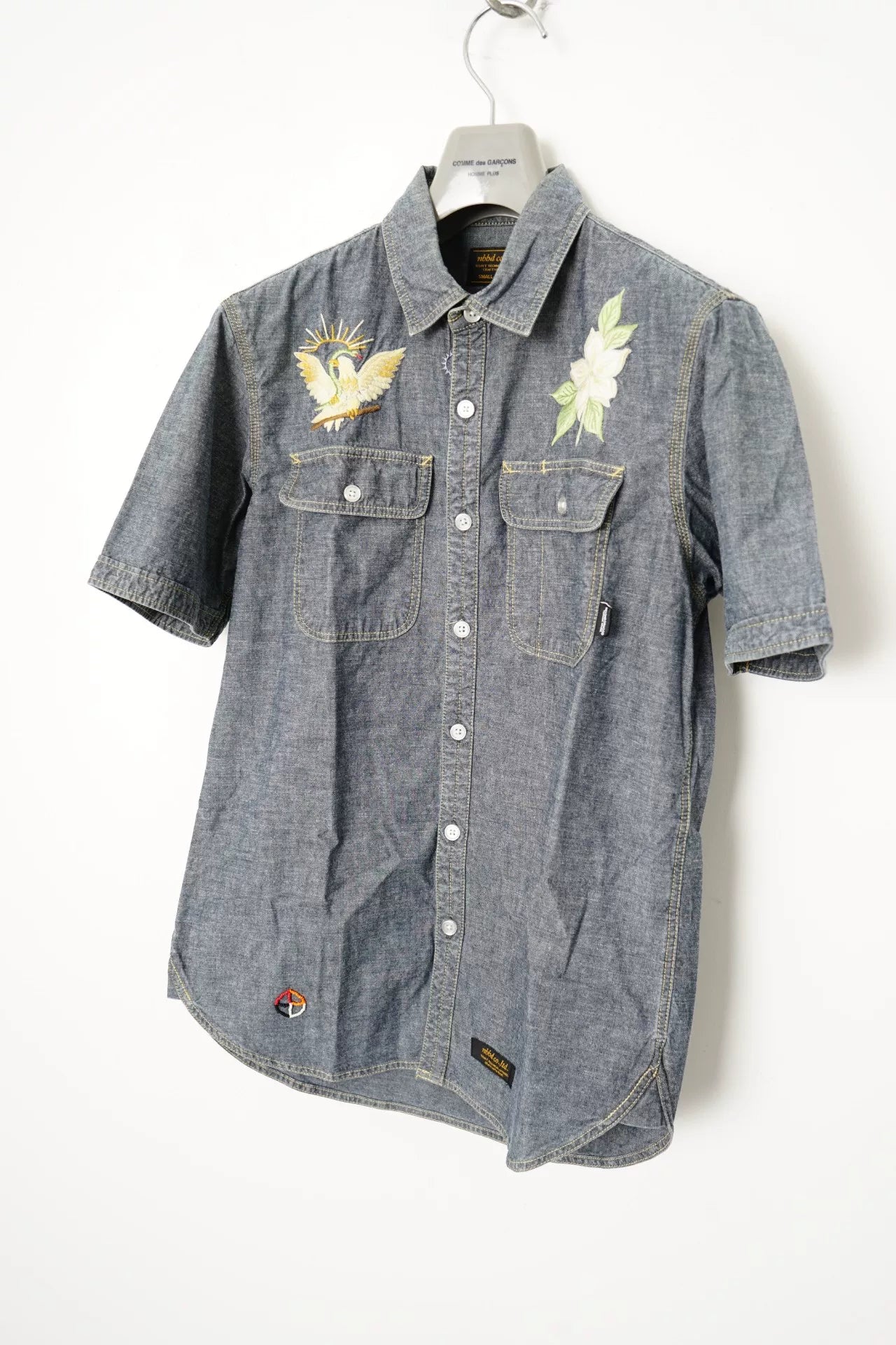 Neighborhood Embroidered Beaded Short-Sleeve Shirt