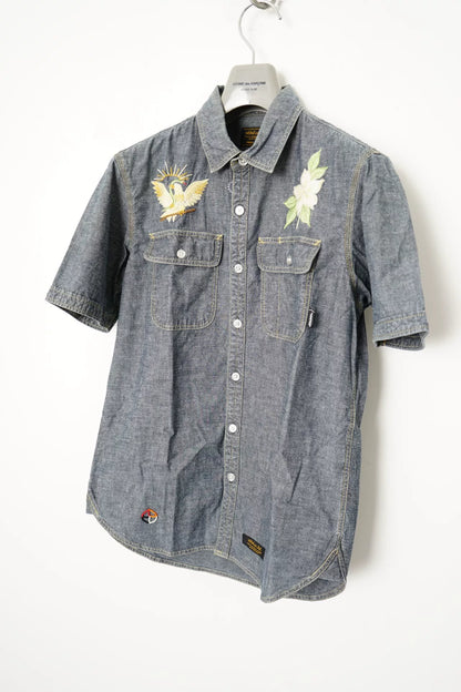 Neighborhood Embroidered Beaded Short-Sleeve Shirt
