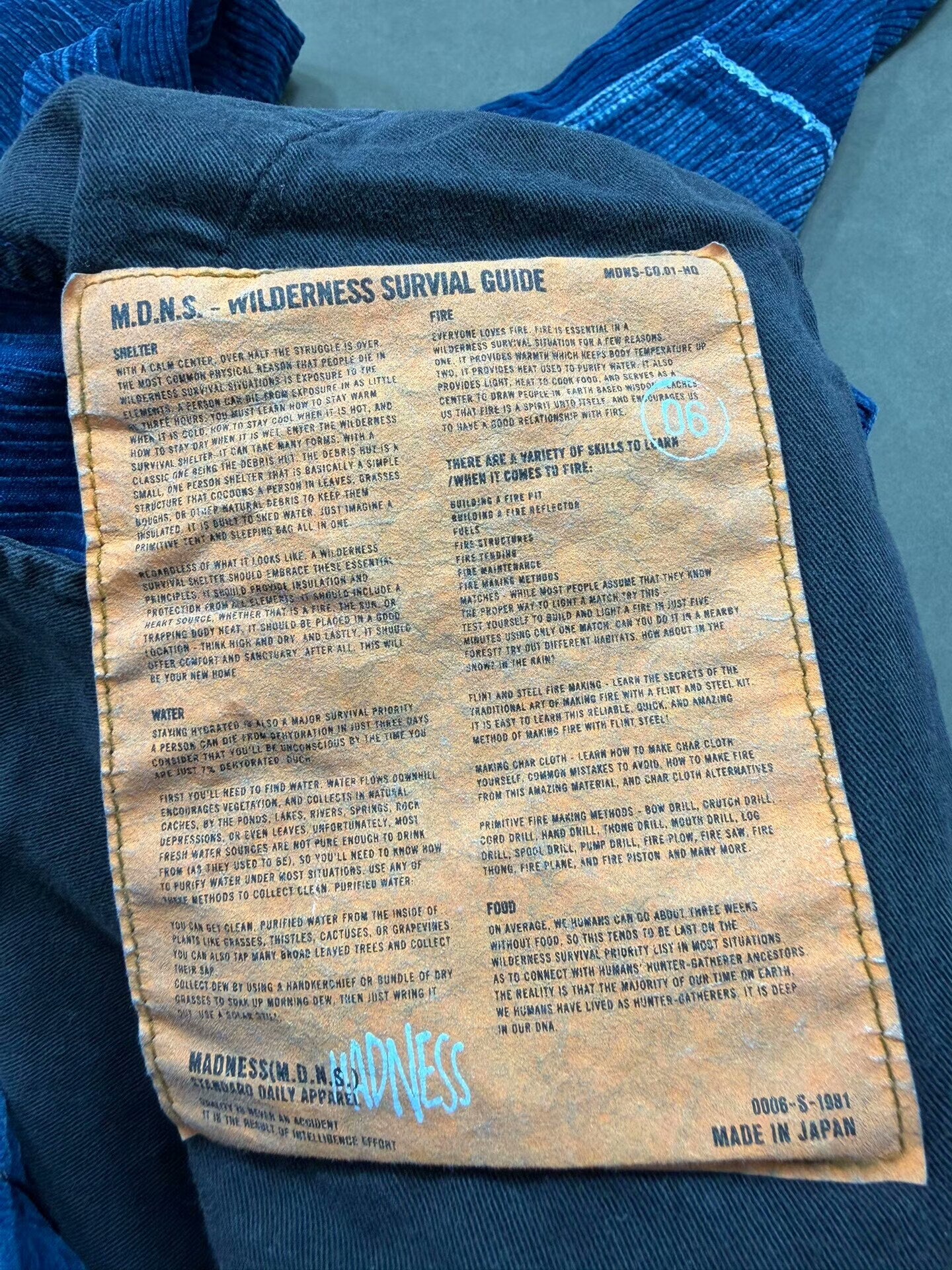 madness kendogi corduroy pants blue dyed