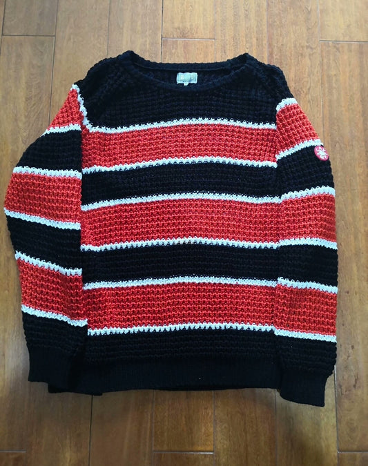 cav empt stripe loose waffle knit sweater