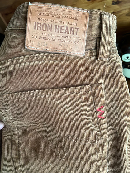 iron heart corduroy pants brown limited edition