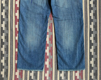 fdmtl classic fit red line distressed jeans