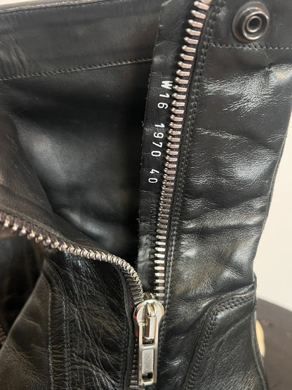 Rick Owens Main Line Cowhide Mid-Calf Boots 40