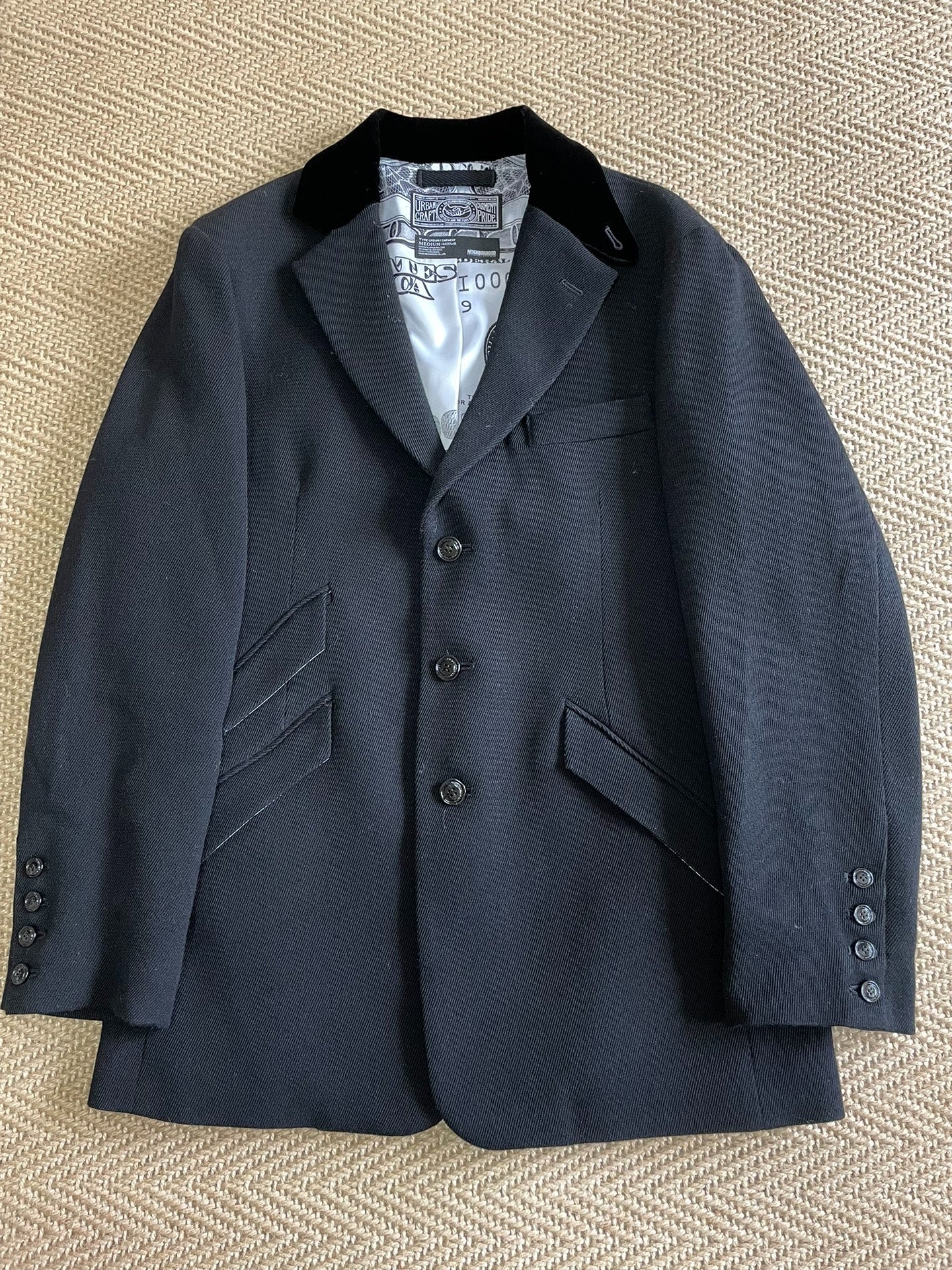 NEIGHBORHOOD Early Wool Black Blazer