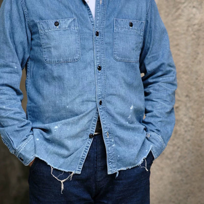 FULLCOUNT 8oz Distressed Denim Work Shirt
