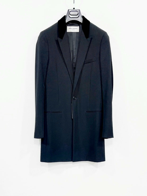 SAINT LAURENT Men's Black Wool Coat