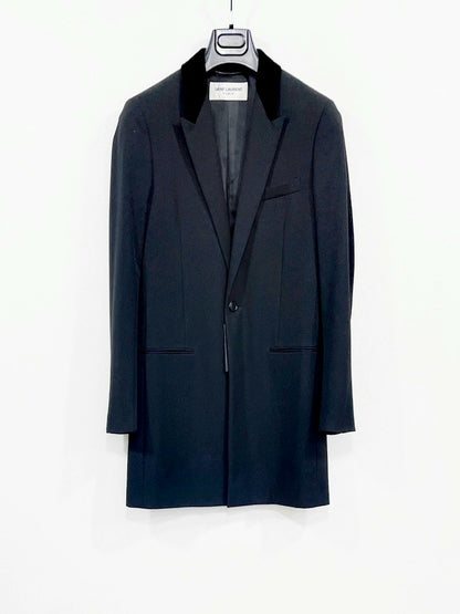 SAINT LAURENT Men's Black Wool Coat