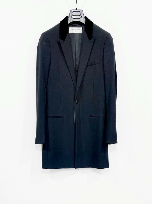 SAINT LAURENT Men's Black Wool Coat