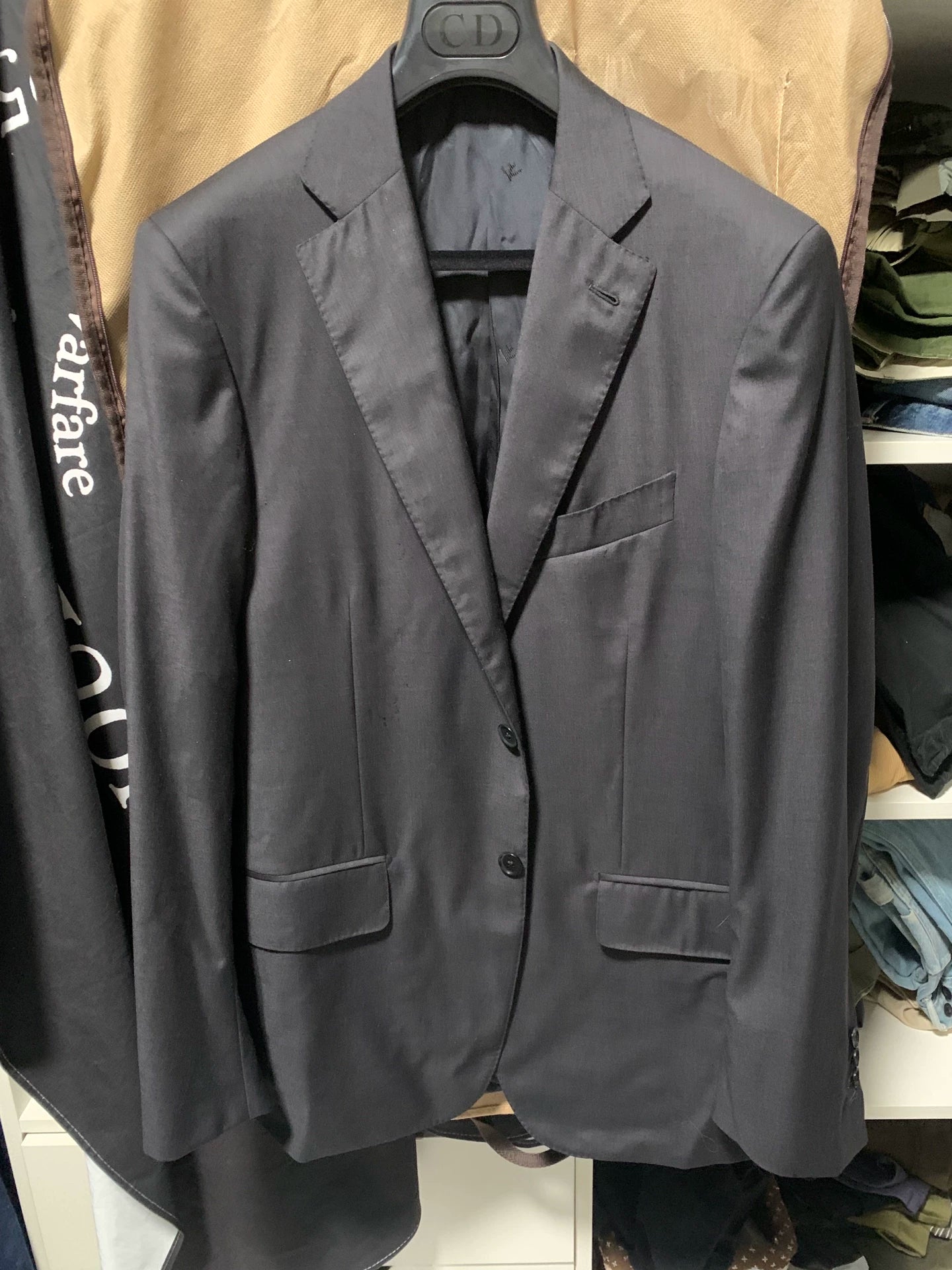 isaia Napoli grey single breasted blazer