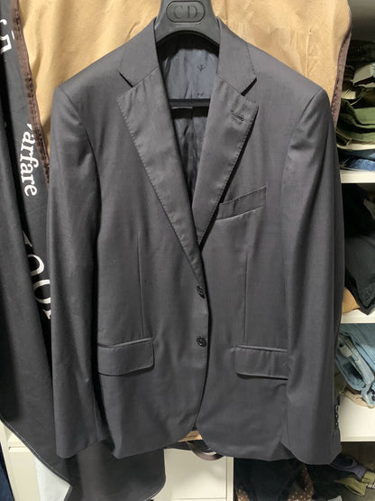 isaia Napoli grey single breasted blazer
