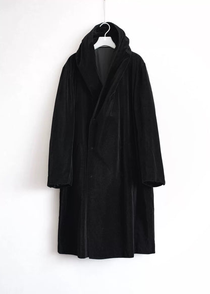 Yohji Yamamoto Velvet Hooded Coat
