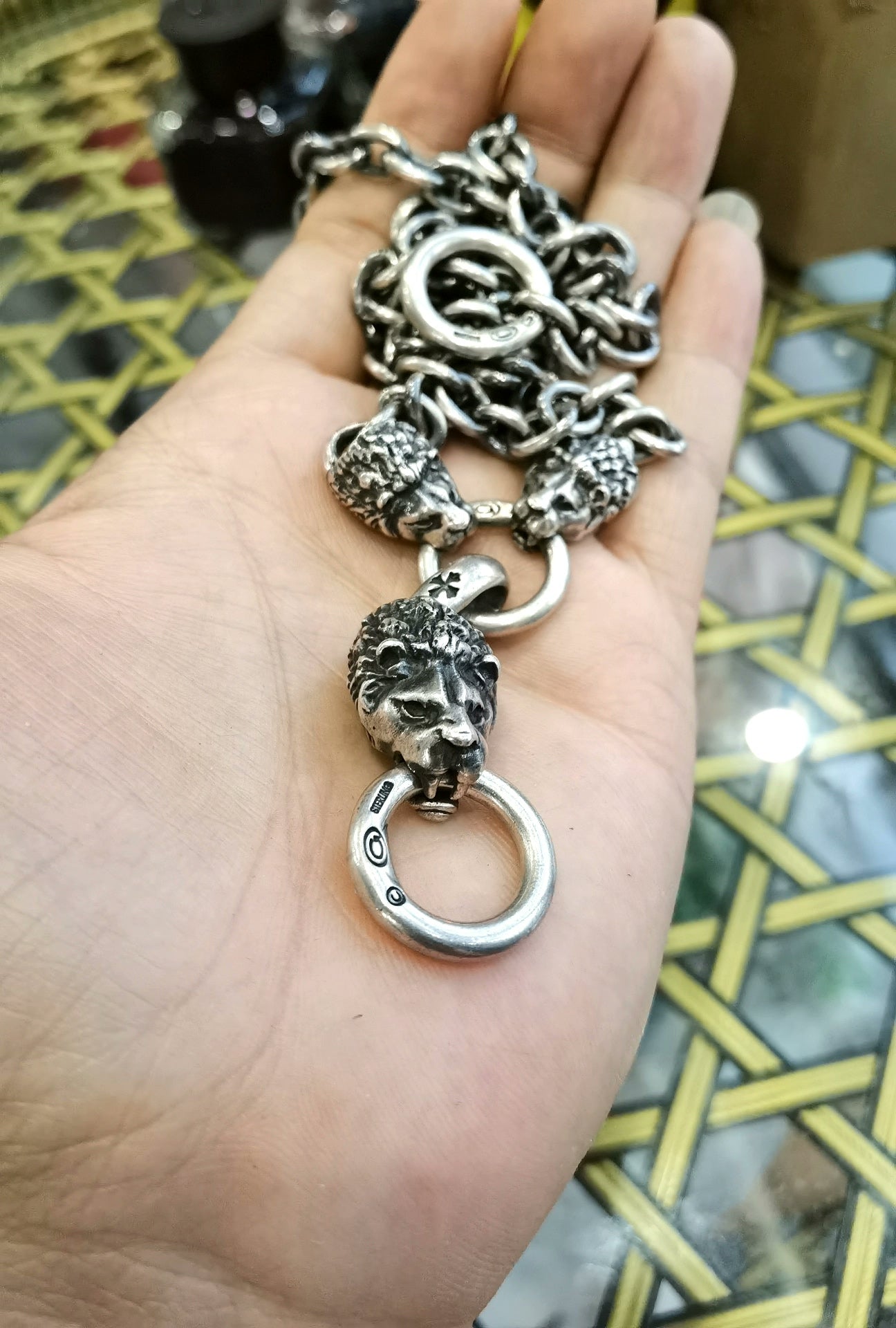Gaboratory Silver Lion Head Necklace