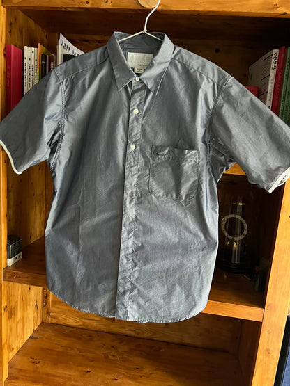 gray blue short sleeve shirt for summer