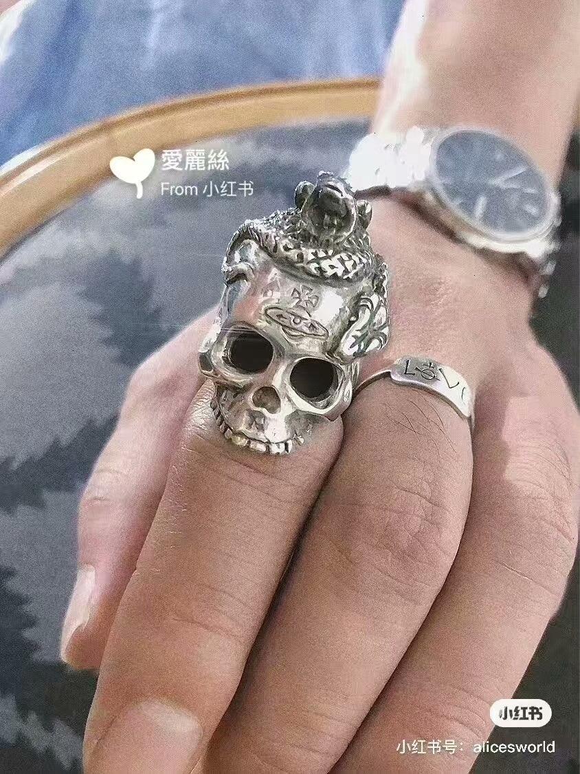 vivienne westwood skull ring with snake design