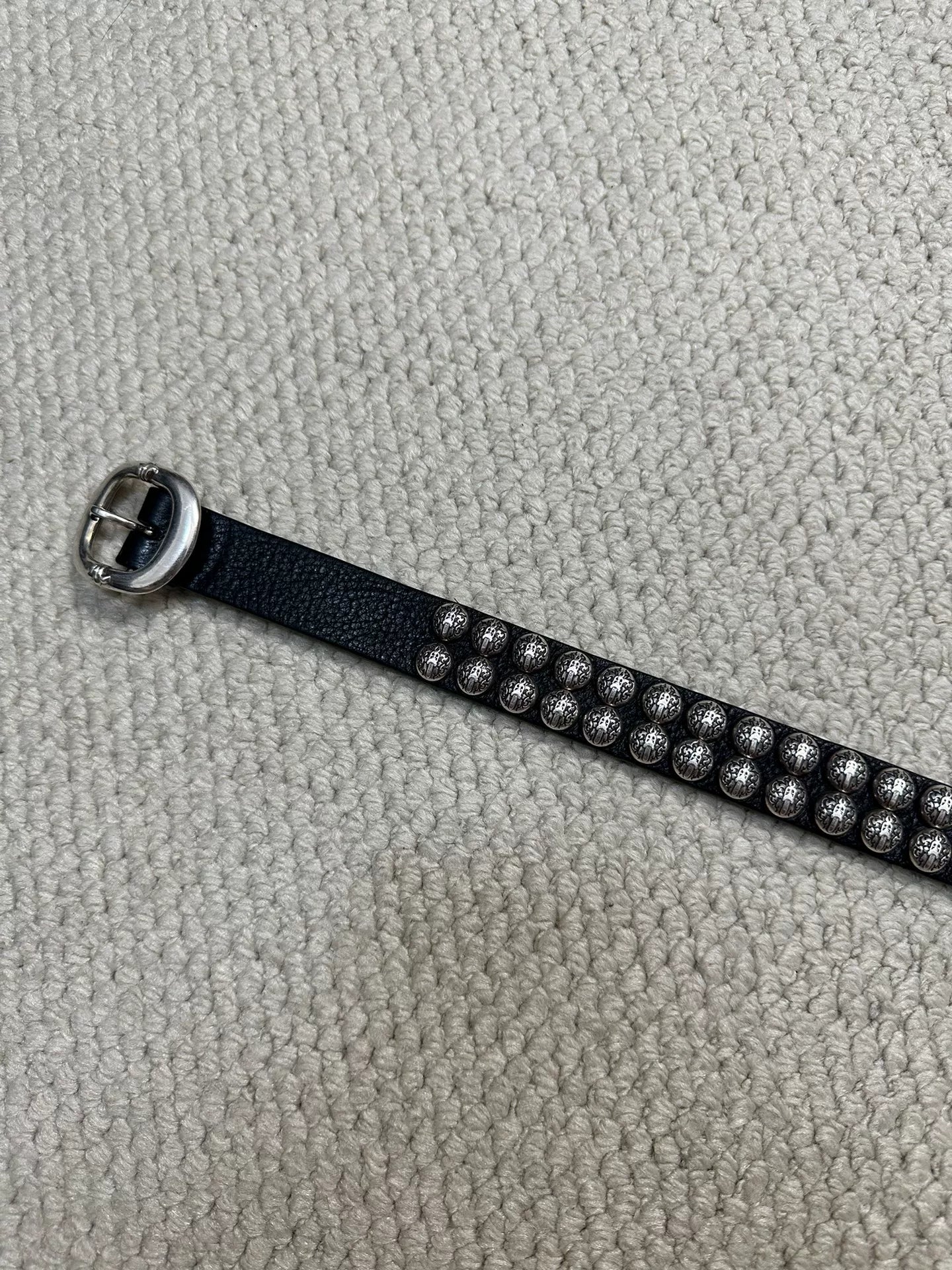 Chrome Hearts Gunslinger Narrow Silver Stud Belt