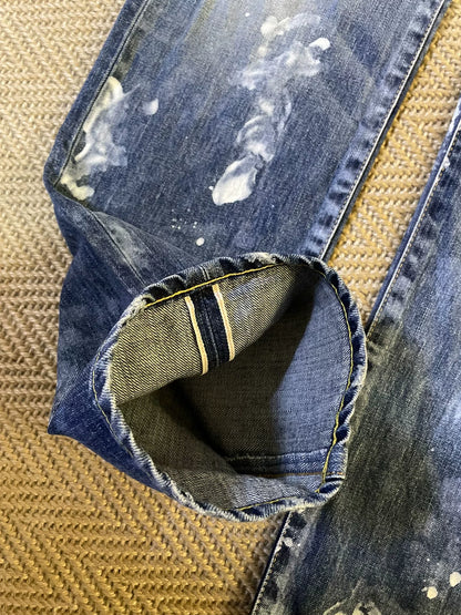 Vanquish & Fragment Splatter Distressed Jeans