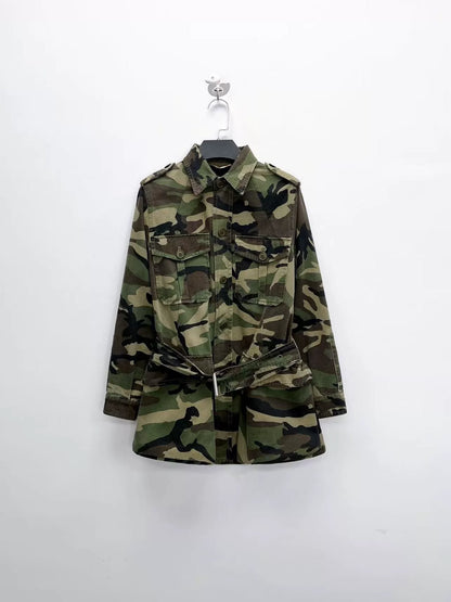 army green camouflage jacket with logo