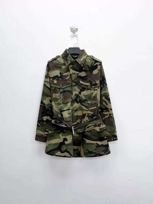 army green camouflage jacket with logo