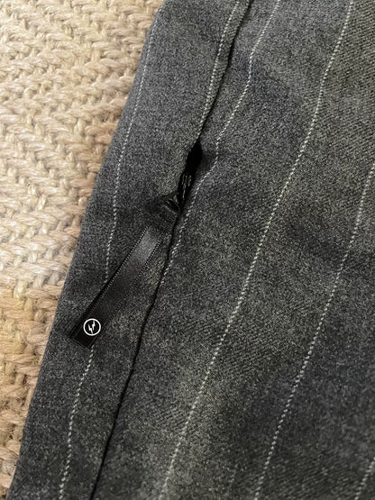 vanquish & fragment gray wool striped pants