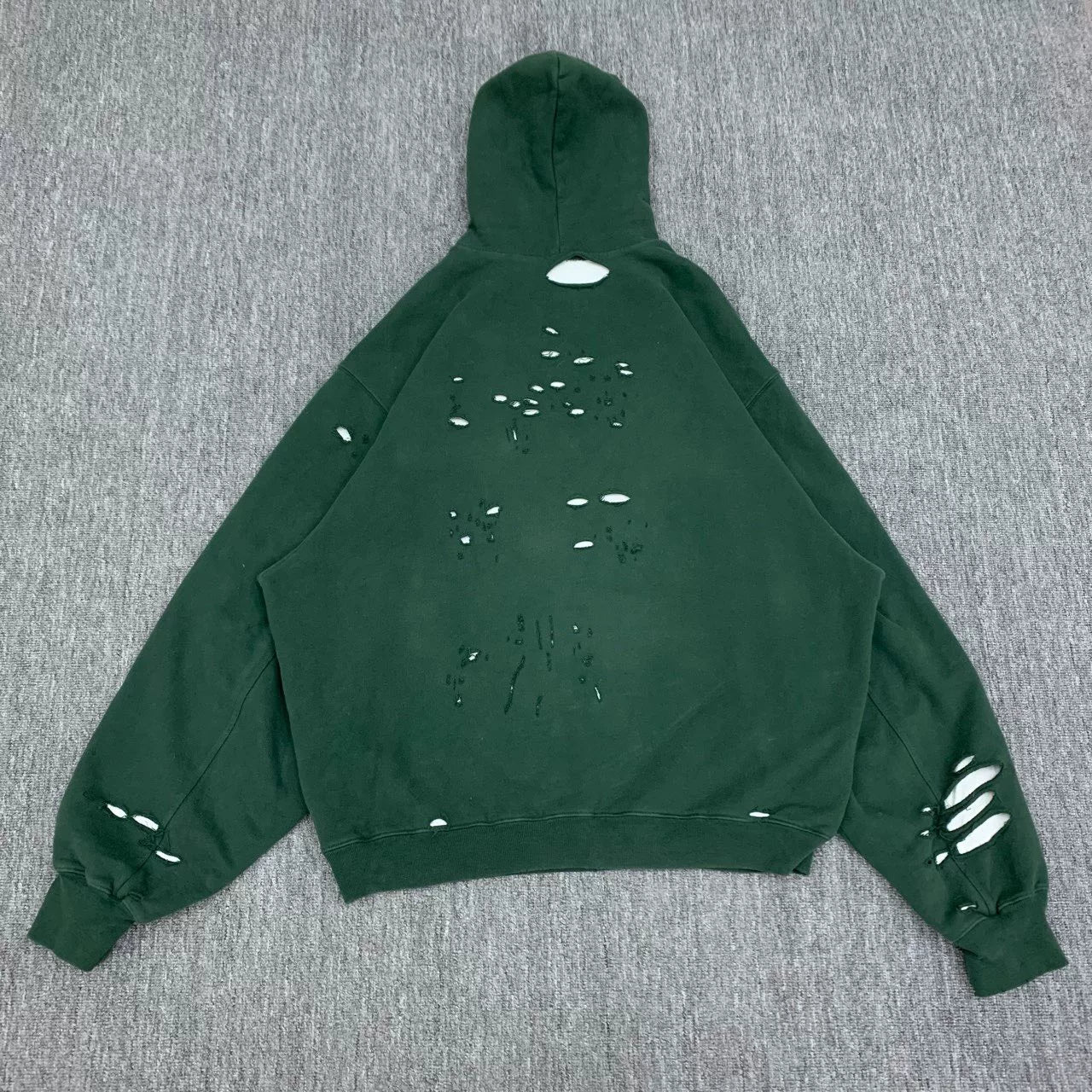 balenciaga green distressed hoodie for sale