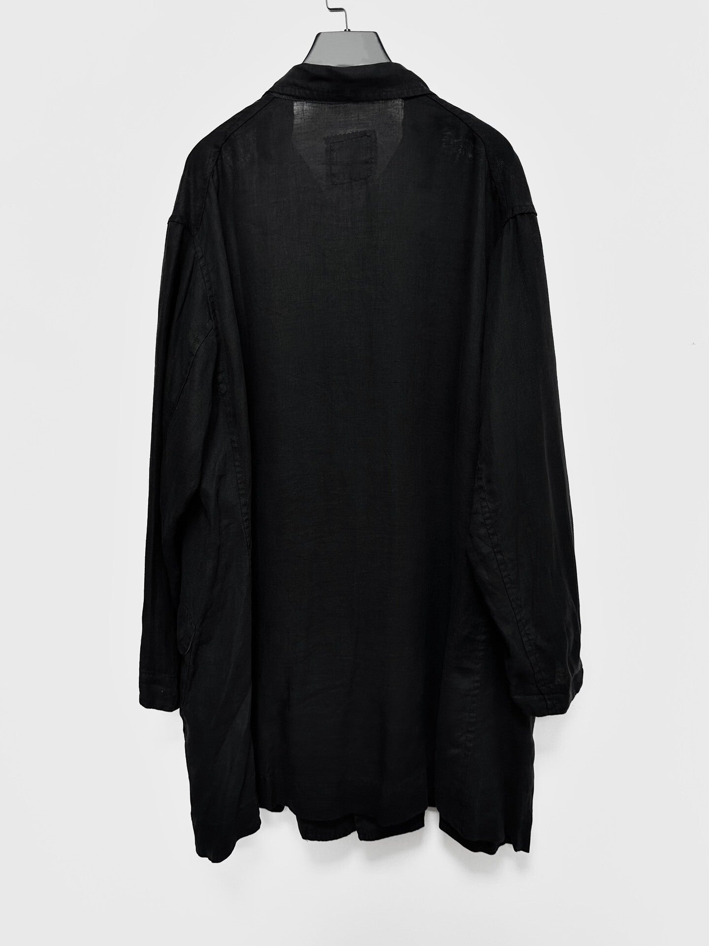 black linen oversized coat