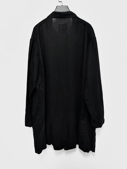 black linen oversized coat