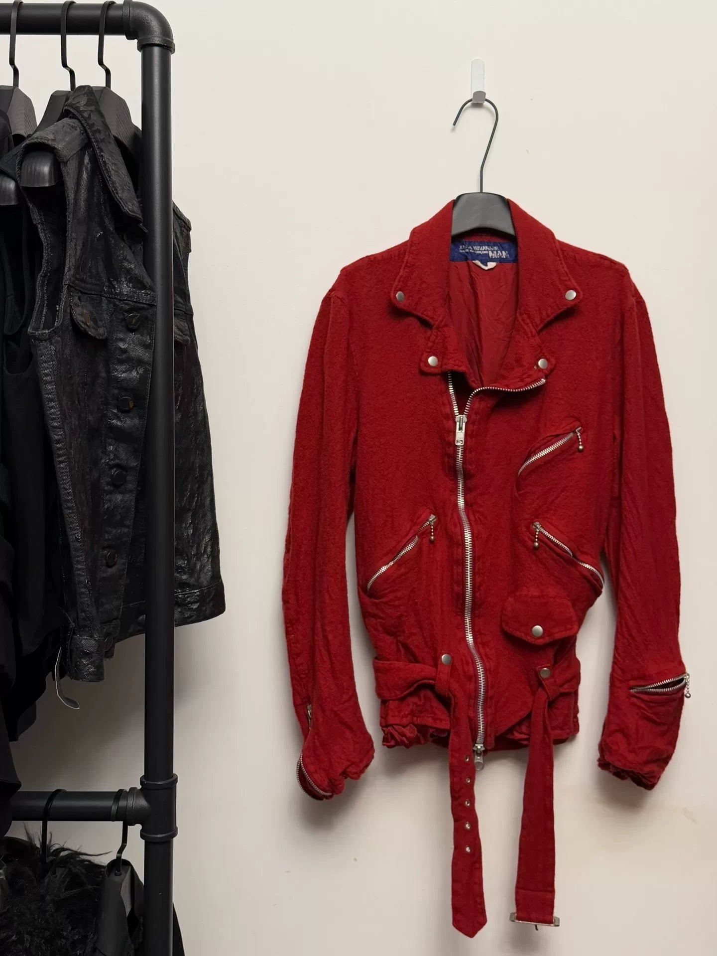 red wool jacket by Junya Watanabe