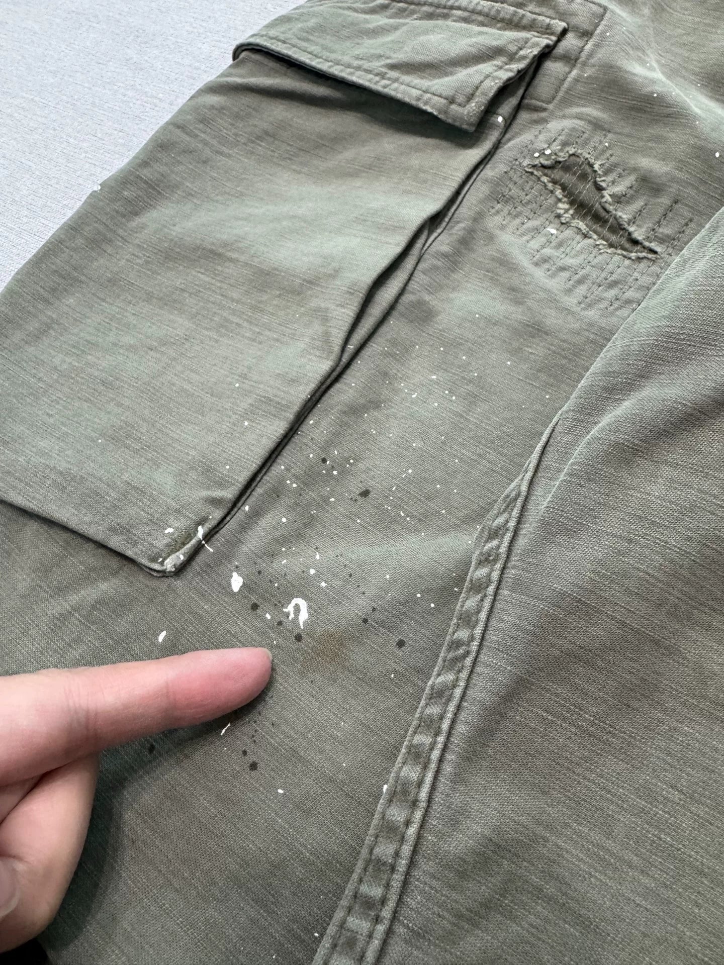 vintage water-washed utility cargo pants