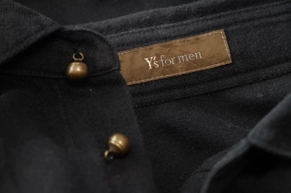 y's for men black button-up shirt