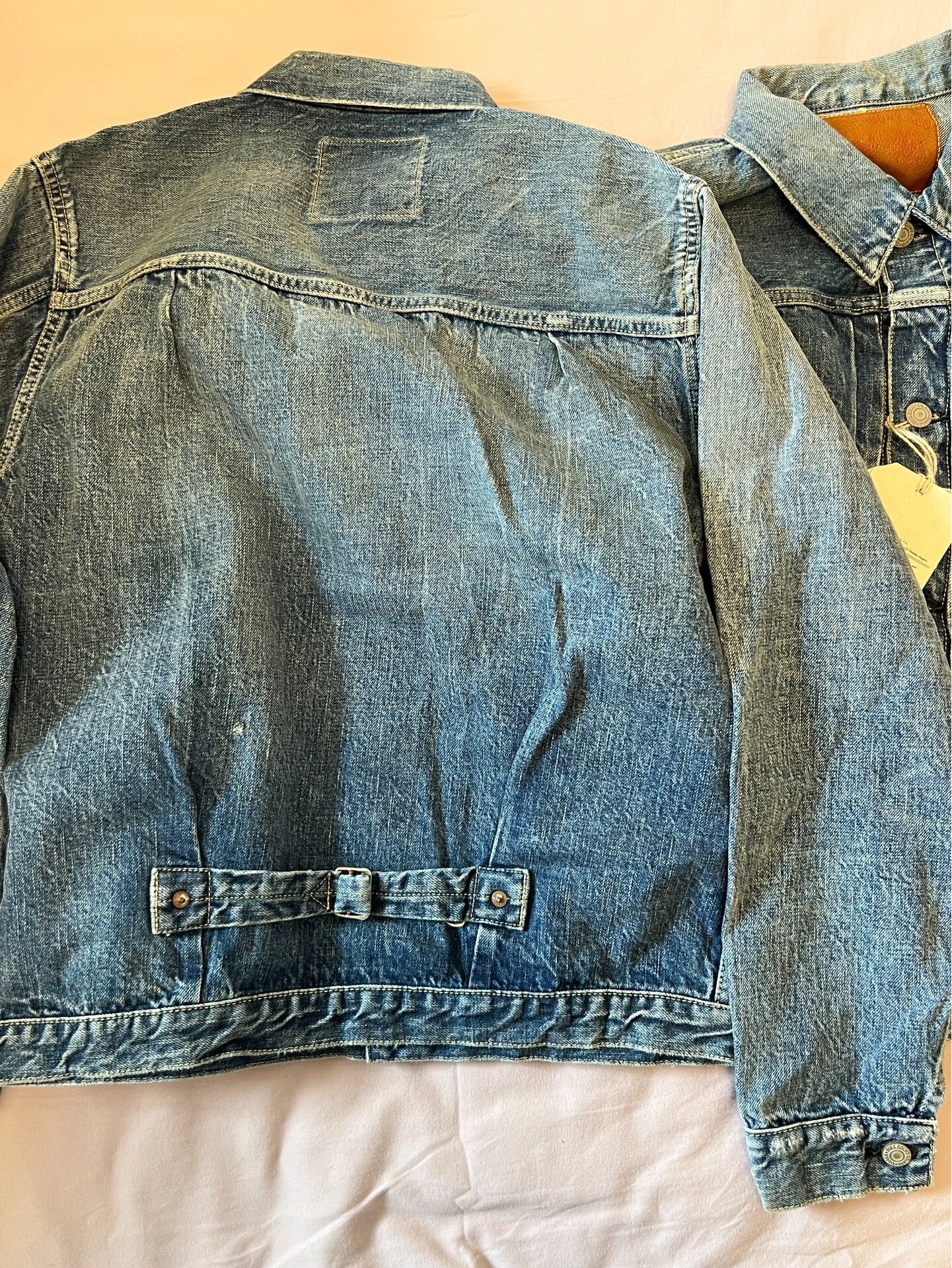 FULLCOUNT Washed Distressed Denim Jacket