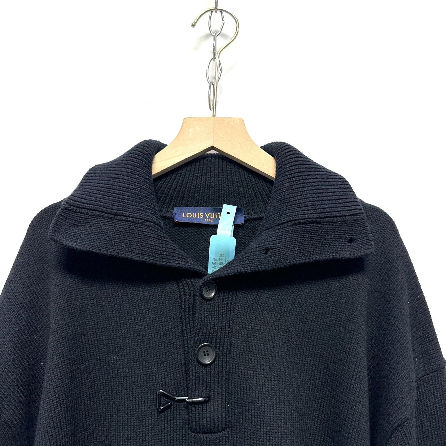 Louis Vuitton Black Wool Polo Collar Sweater