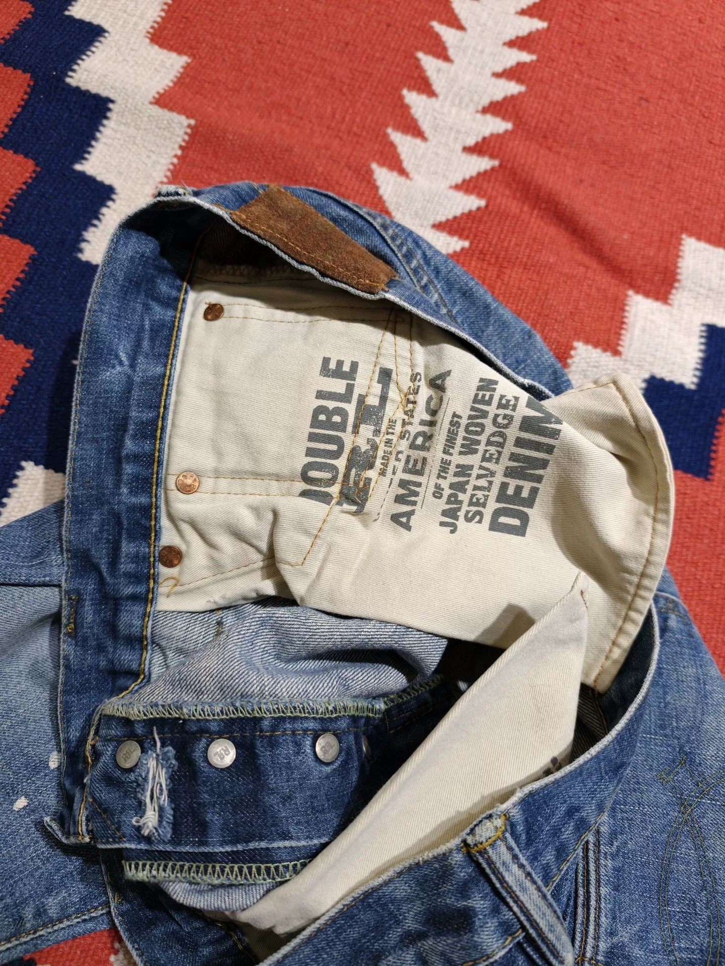 RRL Bootcut Distressed Denim Jeans