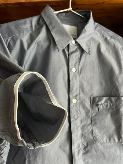 gray blue short sleeve shirt for summer