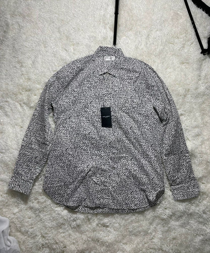 saint laurent tiger print long sleeve shirt