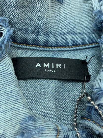 amiri拼皮牛仔夹克 denim jacket