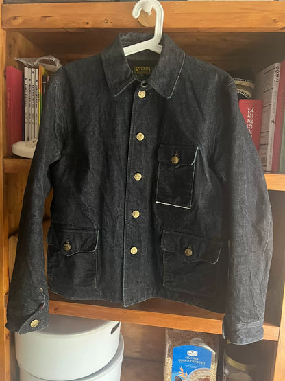 sturdy denim jacket with blanket lining