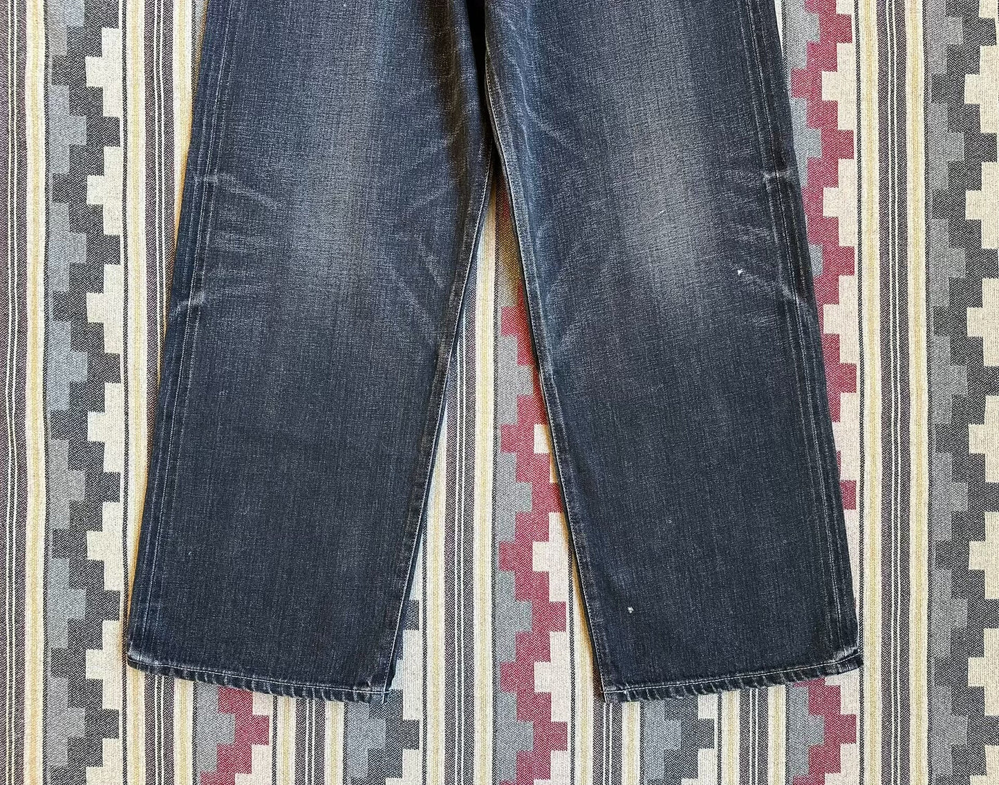 neighborhood washed denim vintage pants black