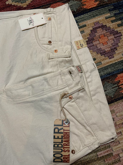 RRL Japanese Cotton Straight Leg White Jeans