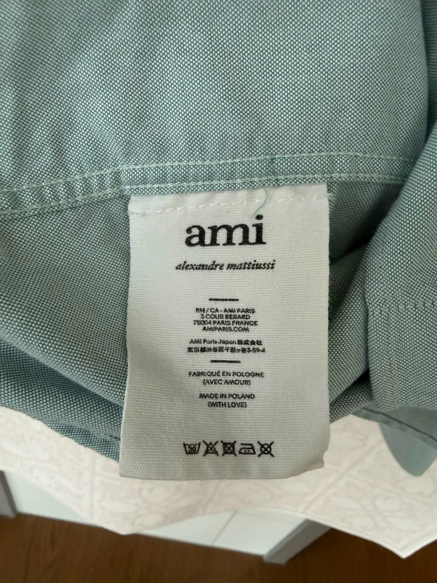 ami heart embroidered long sleeve shirt