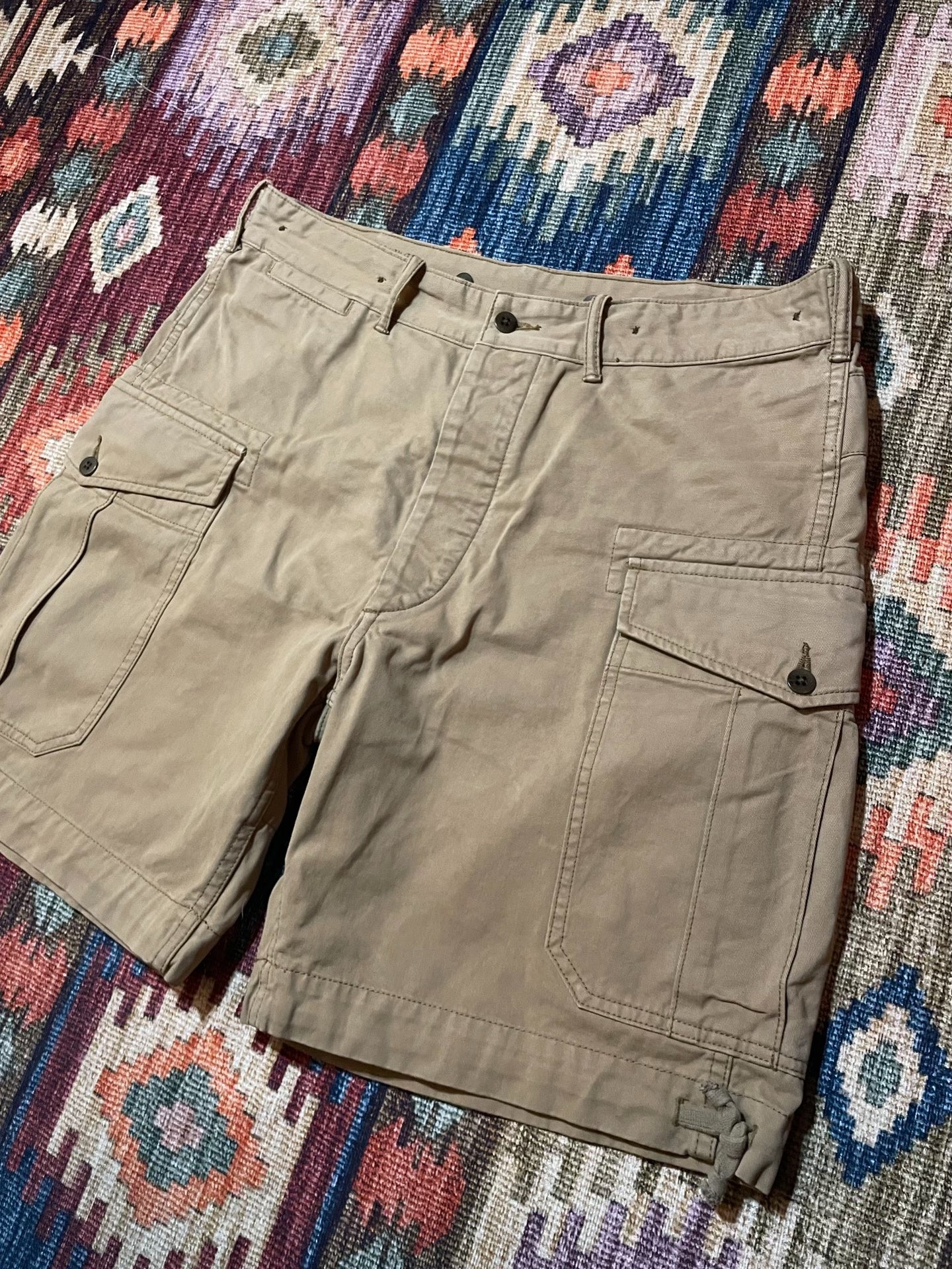 RRL Khaki Cargo Shorts Size 34