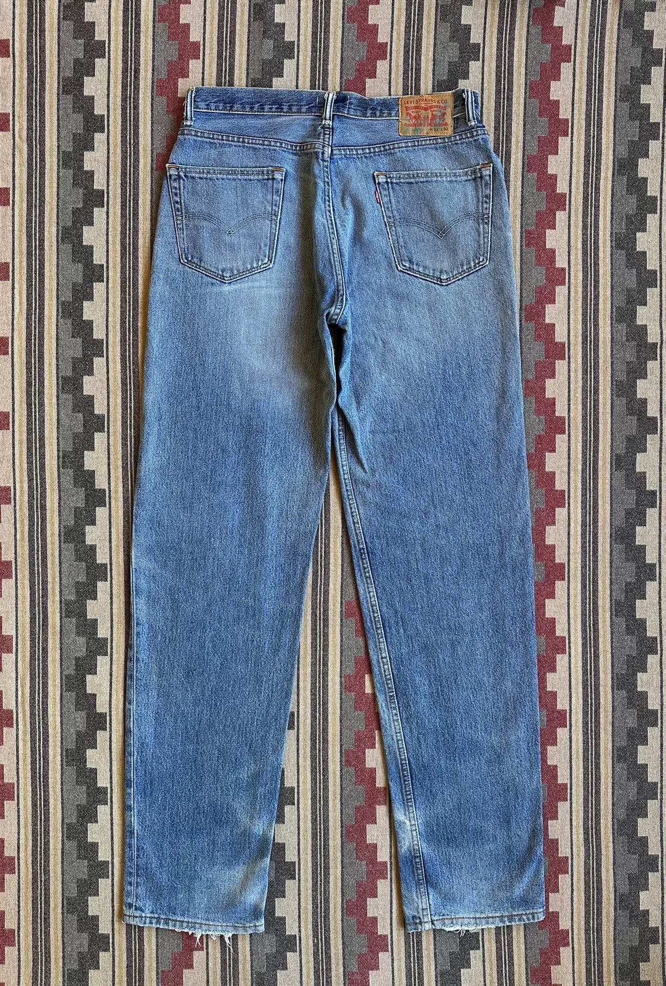 remade vintage fit heavy wash denim pants