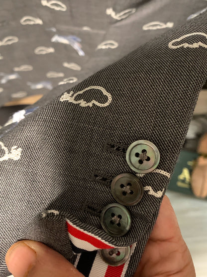 thom browne crane embroidered suit jacket