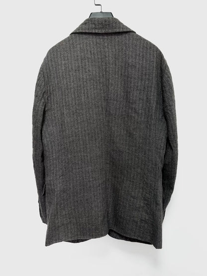 wool blend oversized gray jacket