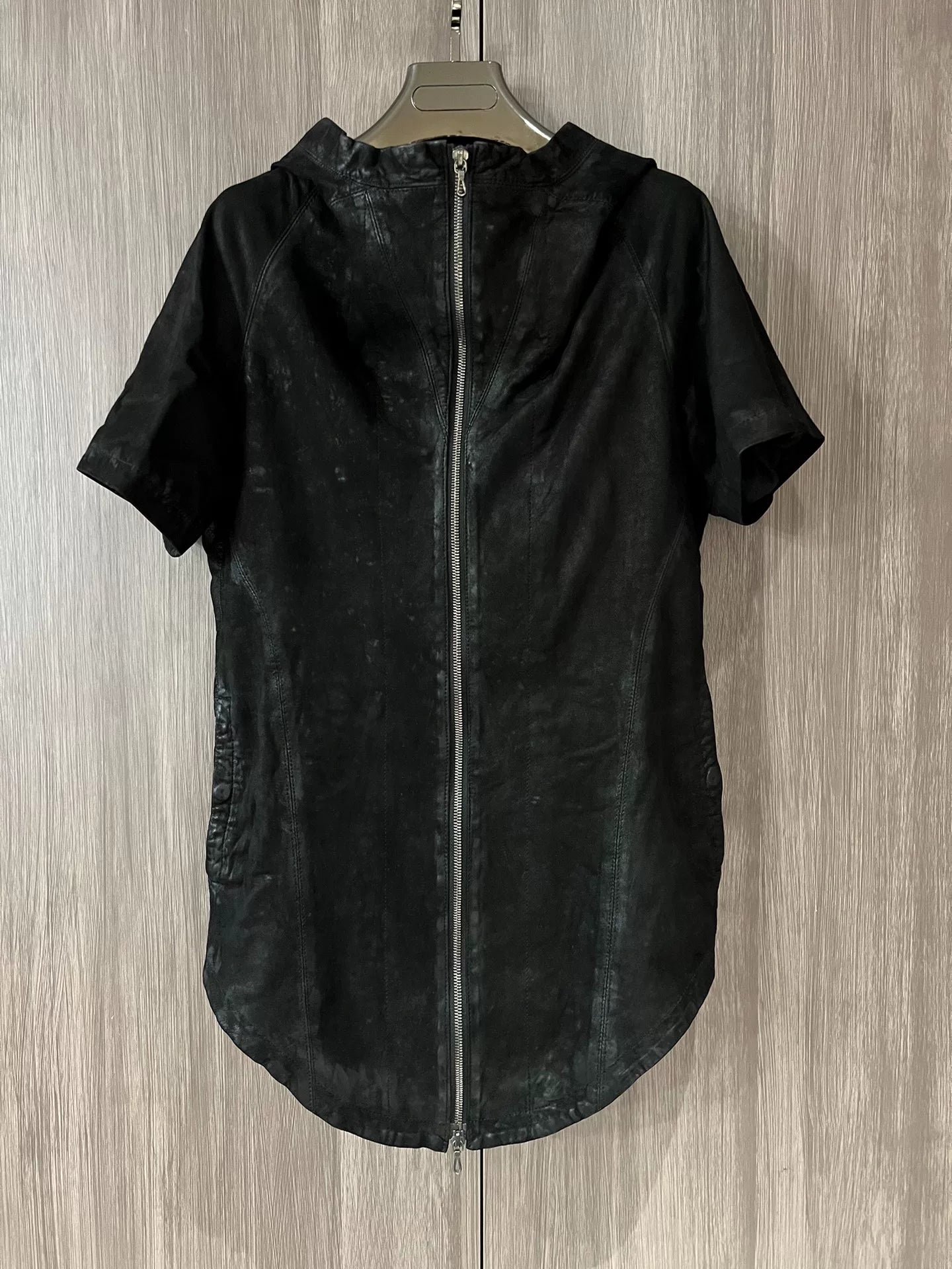 Julius 7 Black Short Sleeve Hooded Jacket