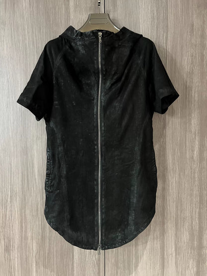 Julius 7 Black Short Sleeve Hooded Jacket
