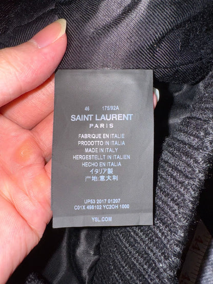 Saint Laurent Black Pilot Leather Jacket